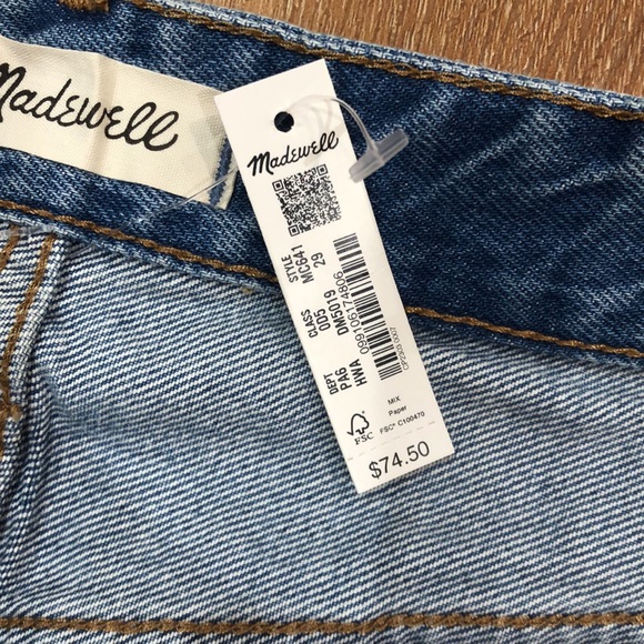 NWT Madewell Denim Jean Shorts Relaxed 29 - Picture 4 of 5